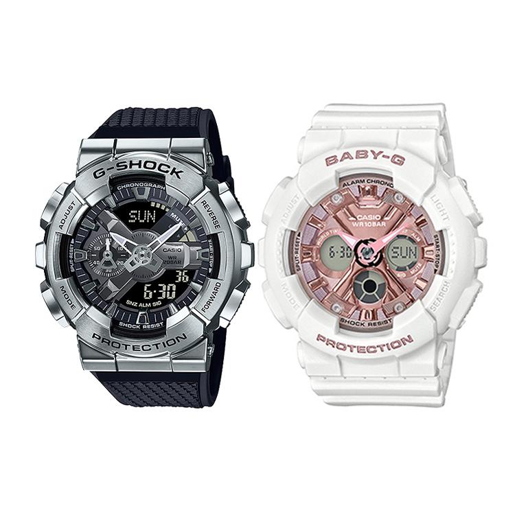 CASIO Unisex Pair Table Series Black Watch GM-110-1A+BA-130-7A1ER