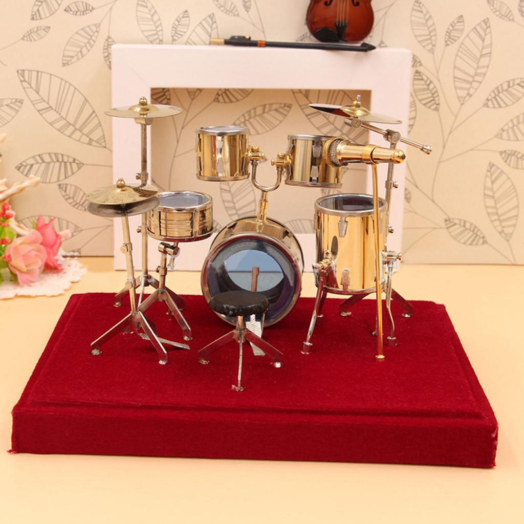Mini Drum Set Model Display Ornaments Decoration Miniature Musical Instrument Set For Collection