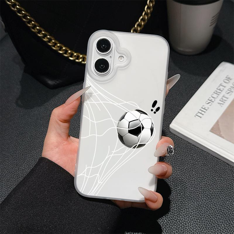 

Football Goal Pattern Matte Phone Case for iPhone 17 Air 16 15 14 11 12 13 Pro Max 16 15 Plus 17E 16E Soft Cover Fundas Coque iphone 11 Pro