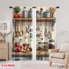 Blackout Window Drapes Whimsical Kitchen Polyester Spring Party Holiday Decor Applies All Occasions Curtain Set Of 2 Made Washable Cooking Area Ready