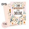 100 Pytań dla Mamy Prowadzony dziennik matki do dzielenia się jej życiem Pamiątkowa księga na Dzień Matki Prezent na urodziny