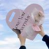 Handheld Flower Wrapping Box Heart Shaped Flower Tote Single Rose Bouquet Packaging Floral Boxes for Valentine's Day Mother's Day Wedding(Pink)