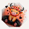 1pc Adorable Cow Pattern Umbrella, Fashionable, Personalized, High-Value Folding Umbrella, a Must-Have for Summer, 8-Rib Durable Iron Frame,