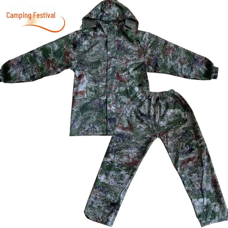 Heavy-Duty Camouflage Two-Piece Rain Suit 175cm