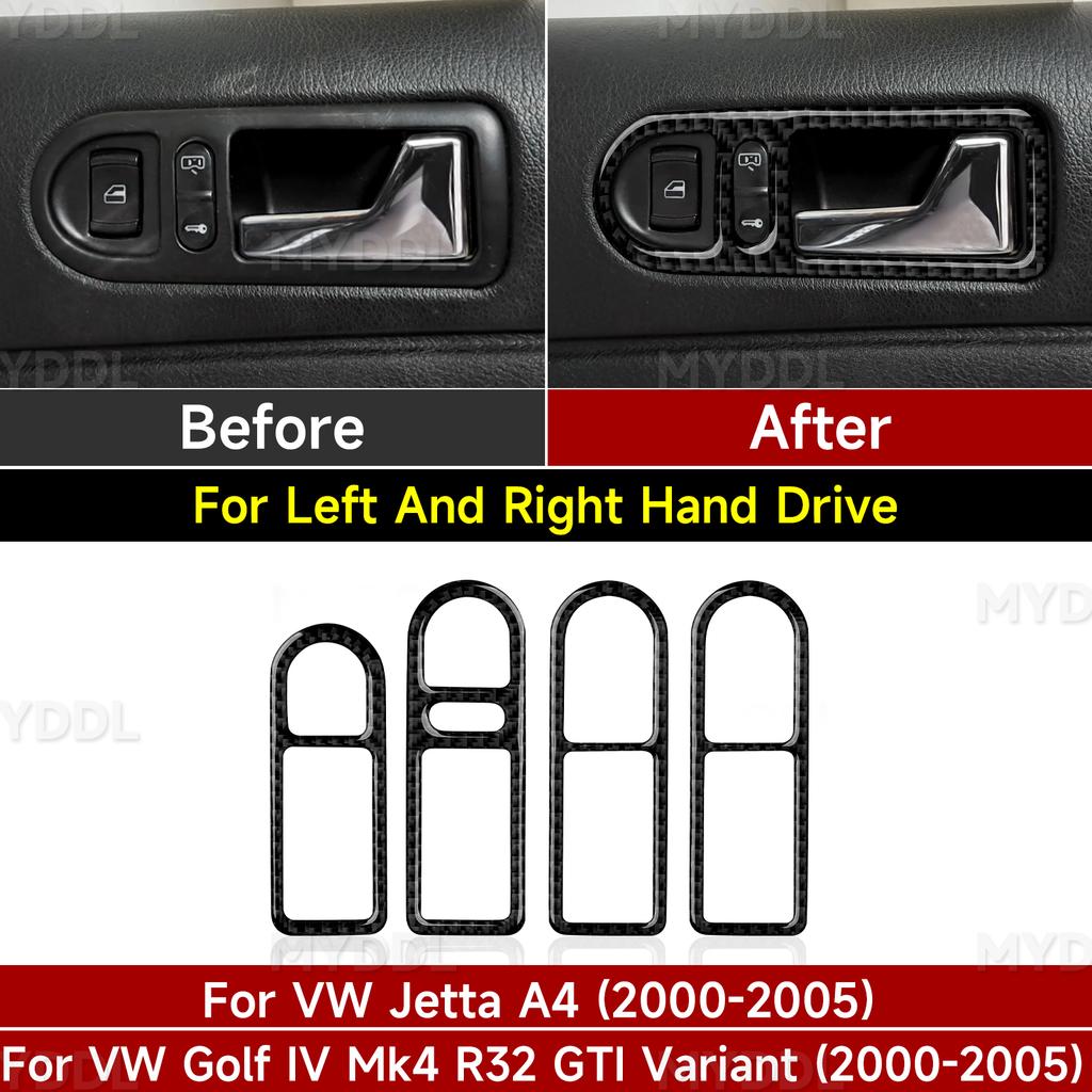 Für VW Jetta A4 Bora Golf IV MK4 R32 GTI Variant (1997-2005) Auto-Lenkradpanel, Innenraumaufkleber aus Kohlefaser.