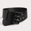 Faux Leather Wide Waist Belt With Pin Buckle For Fashion Accessories