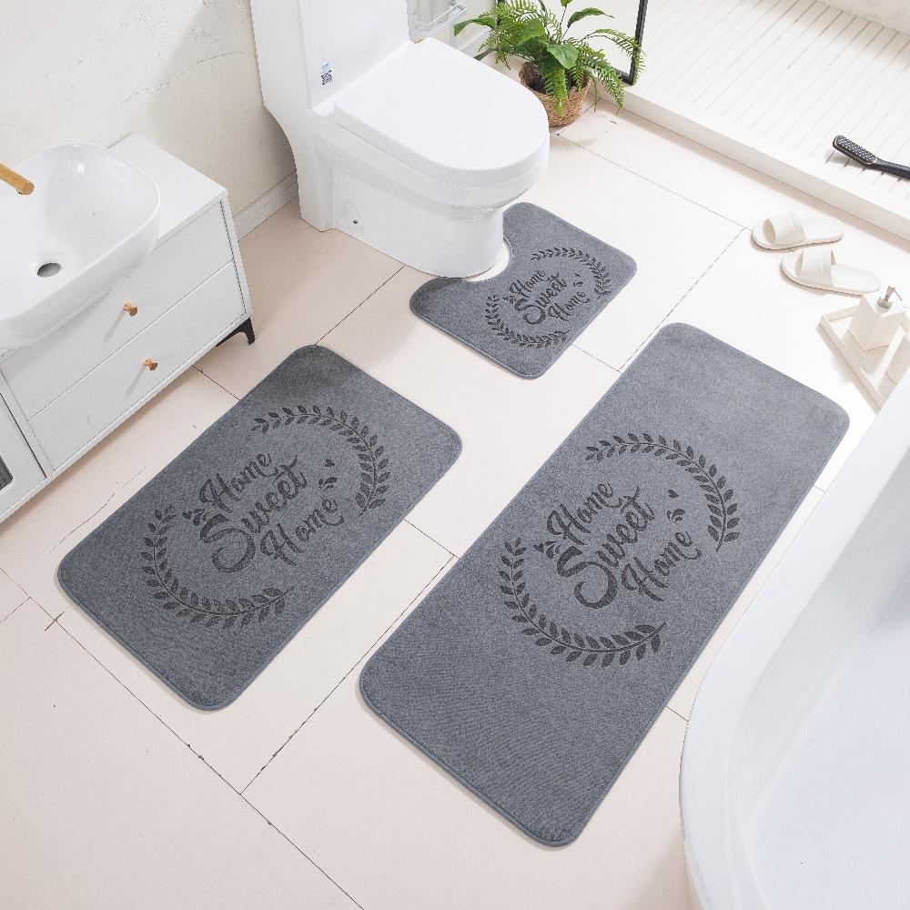 3D Carved Three-Dimensional Bathroom Floor Mat Bathroom Non-Slip Foot Mat Home Absorbent Carpet