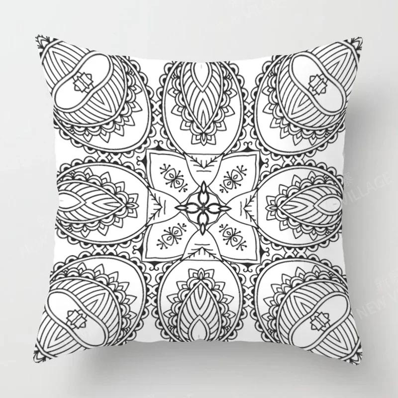 Fall Home Decor Autumn Living Room Throw Pillow Cover Sofa Boho Cushion Cover Mandala