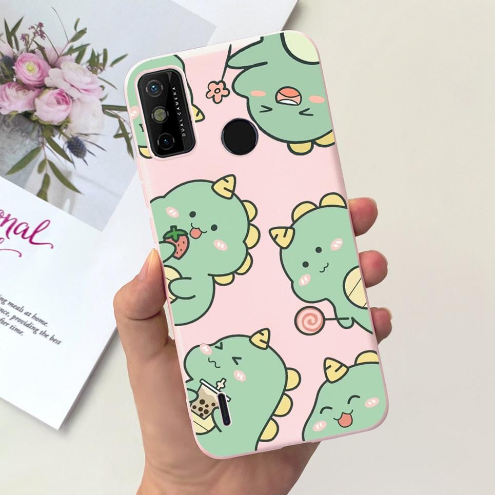 For Tecno Spark 6 Go Case KE5j KE5k Cute Astronaut Cat Night View Cover Liquid Silicone Phone Cases For Spark 6GO Bumper Fundas
