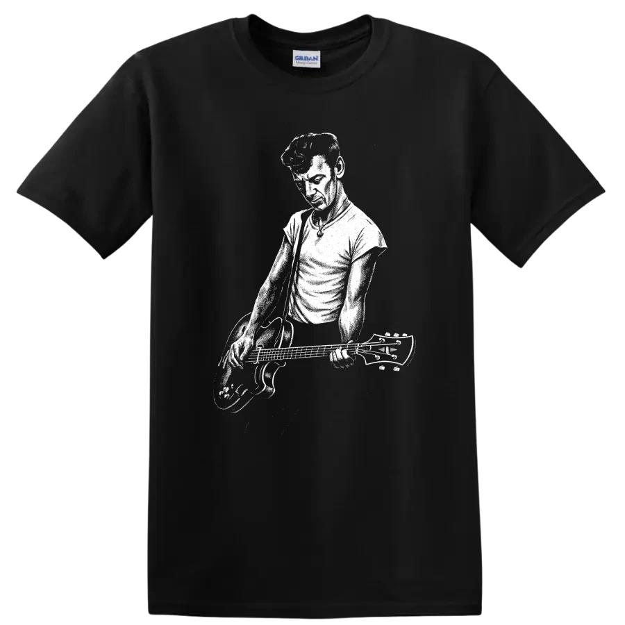 Rock Singer T Shirt White Silhouette Concert Music Legend Graphic Fan Stage Tee