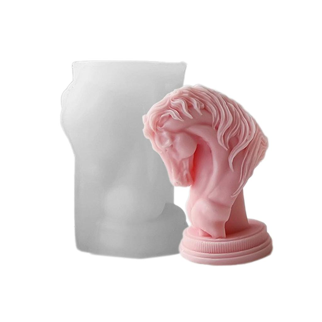 Exquisite Silicone Mold for Horse Head Sculptures Candle Unique Scented Candle Crafts and Gifts Creating Moulds