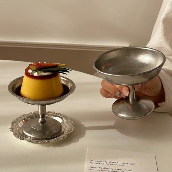 Stainless Steel Dessert Cup Cream Bowl Retro Ice