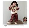 Girls' 2025 Fashion Spring & Autumn Outfit - Red Plaid Two-in-One Set for Toddlers