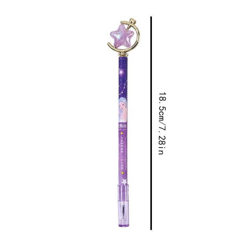 Back to school season 2pcs 0.5mm creative twelve zodiac sign girl neutral pen high-value gift pen small fresh black signature pen