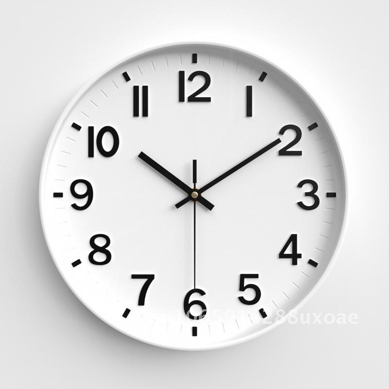 Woonkamerklok, moderne minimalistische huisklok, stille wandklok voor slaapkamer, ronde kwartsklok 30cm