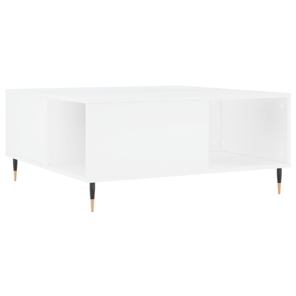White Coffee Table 80x80x36.5 cm Engineered Wood