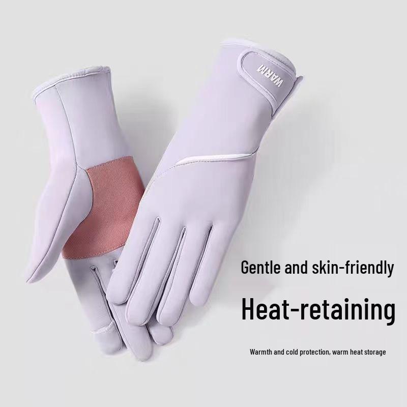 Women's Waterproof Fleece-lined Winter Gloves - Sporty, Warm, Windproof, Non-slip, Touchscreen-compatible for Outdoor Activities.