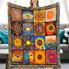 Sun and Moon Totem Digitalprinted Polyester Bedroom Velvet Flannel Cover Blanket Fleece Soft Sofa Cover Blankets for Beds