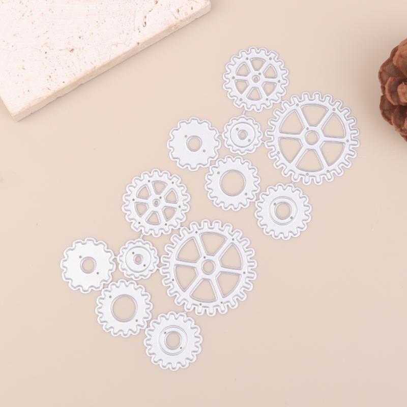 2Pcs Steampunk Gear Metal Cutting Dies For Scrapbooking Diy Clipart Photo Decoration Papercraft Cutter Die Mold Metal Stencil