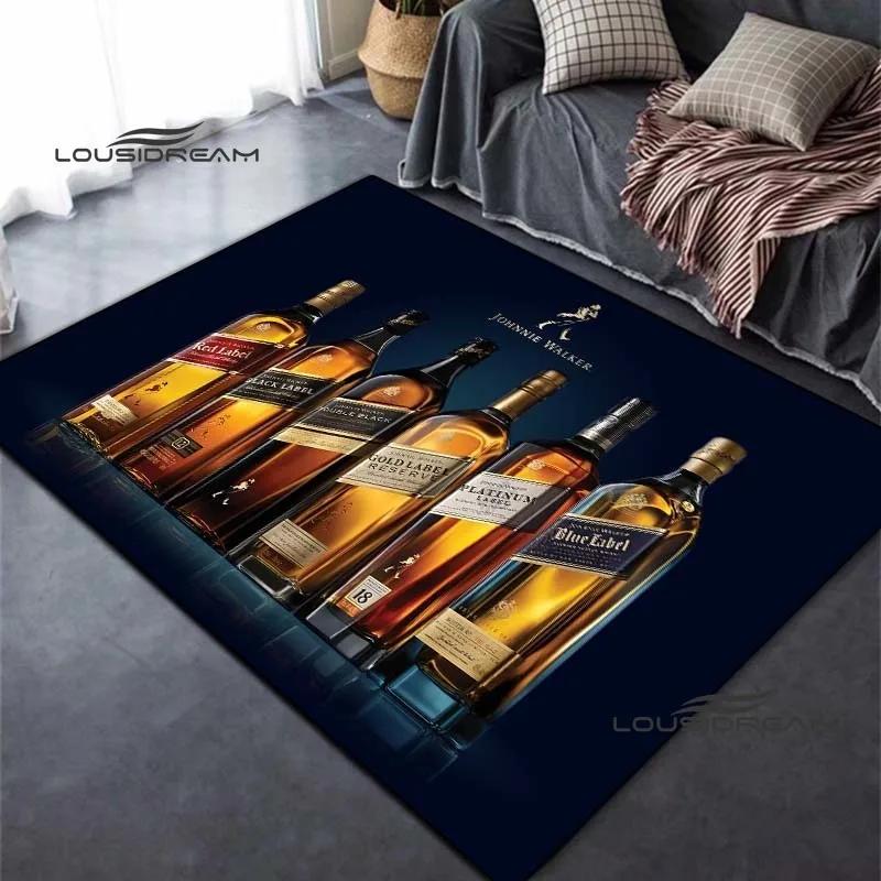 Johnnie Walker Whisky Carpet and Rug Modern Bar Living Room Bedroom Large Area Soft Carpet Study Porch Bedside Non-slip Mat