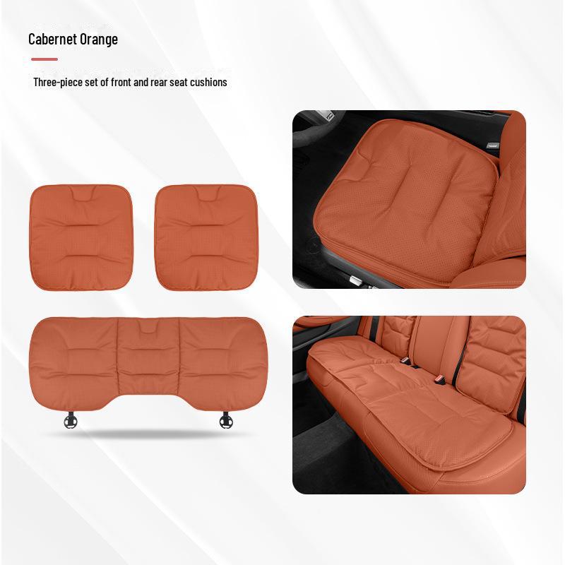 Universal Ventilated Nappa Leather Car Seat Cushions - Four Seasons, Breathable, High-Grade, Perforated Design for All Models.