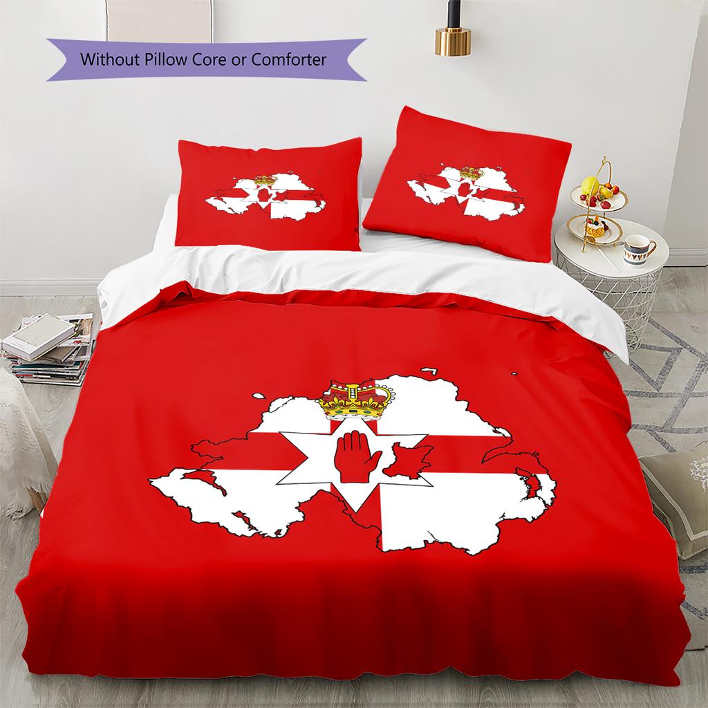 Biancheria da letto con motivo Ulster, Set piumone Copripiumone Federa Regalo di compleanno per la casa (1 * copripiumino + 2 * federa, senza nucleo)