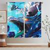 Jujutsu Kaisen Curtain Tulle for Living Room Decoration Youth Room Curtains Blackout Kitchen Curtains 2 Pcs Set Blind Tentacles
