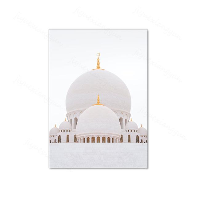 Moderne islamische Architektur Allah Muhammed marokkanische Moschee Zitat Poster Wand Kunst Tür Leinwand Druck Malerei Home Decor