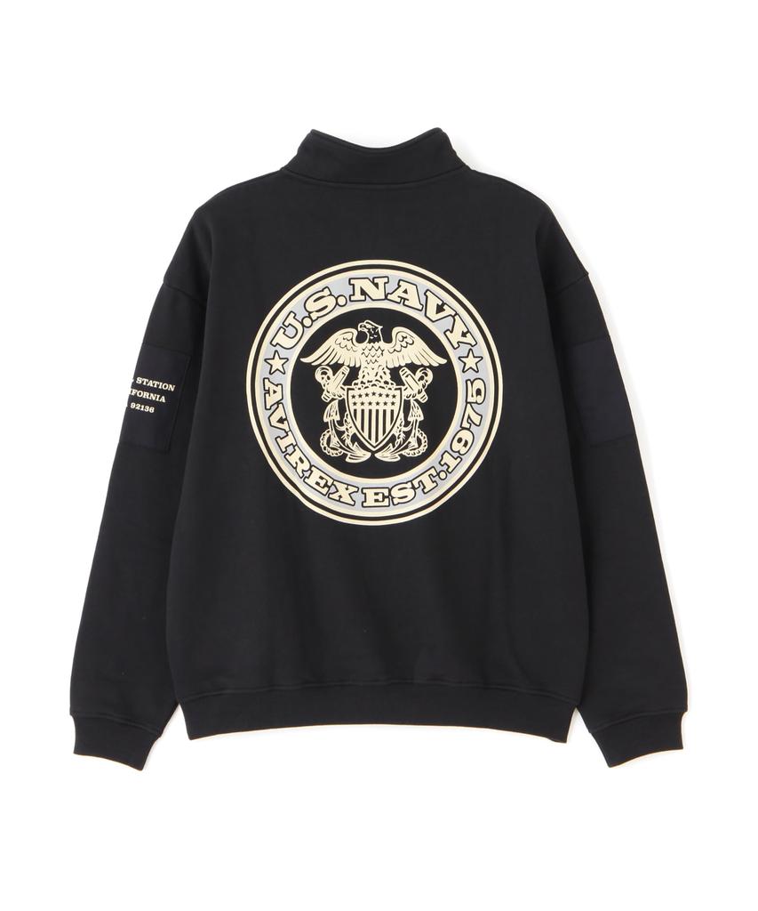 WEB Limited HALF ZIP FATIGUE SWEAT Half Zip Fatigue Sweat L 010 Black [Avirex] Men's 783-4232009