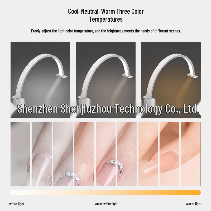 Half-Moon Nail & Beauty Lamp with Stand and Drill Attachments