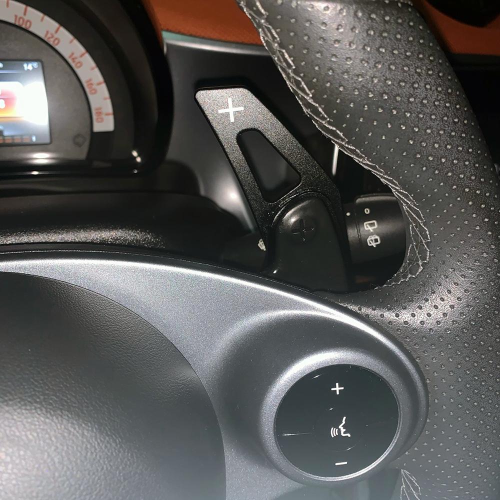Aluminium Alloy Steering Wheel Shift Paddles Car Steering Wheel Shift Paddle Extension for Smart 451 453 Fortwo 2009-2017