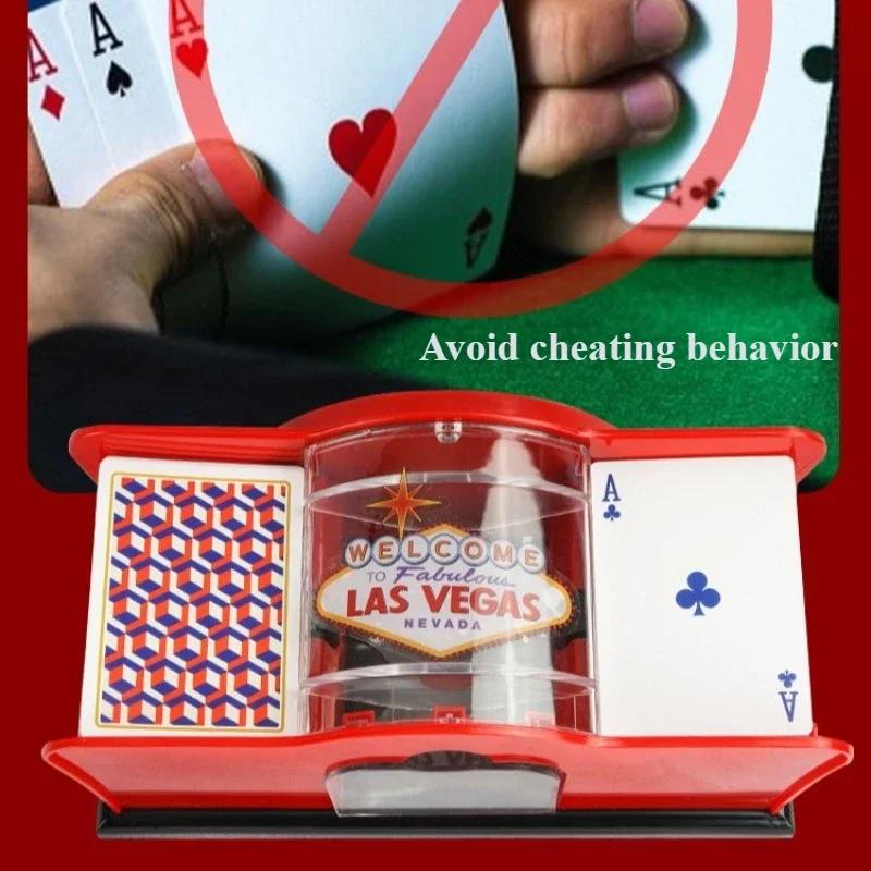 Manual/Battery/USB Card Shuffler Hand Crank/Automatic Card Shuffler for UNO Skip-Bo Blackjack Cards Game, 2 Decks of Poker Cards