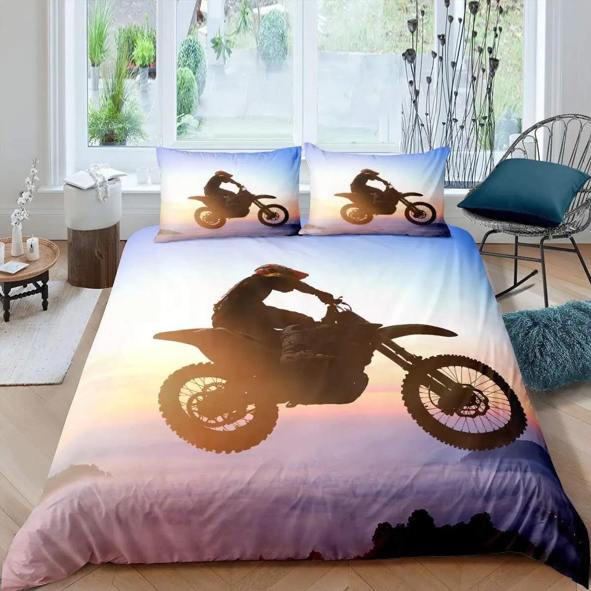 Комплект постельного белья с изображением мотоцикла 3D Queen Bedding Duvet Cover — фото 17