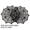 Round Spiders Webs Laces Placemat Soft Polyester Cobwebs Table Mats for Dining Ambiances