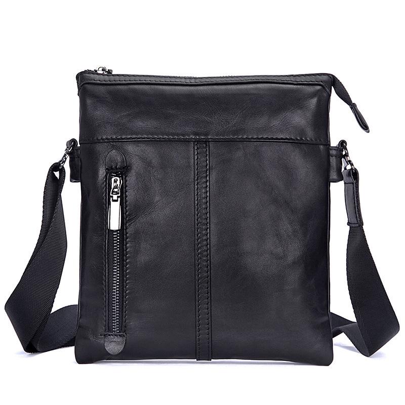 Luxury Fashion Men s Leather Shoulder Bag Crossbody Bag genuine leather messenger bag new arrivals 2026 Satchel for male mini чёрный