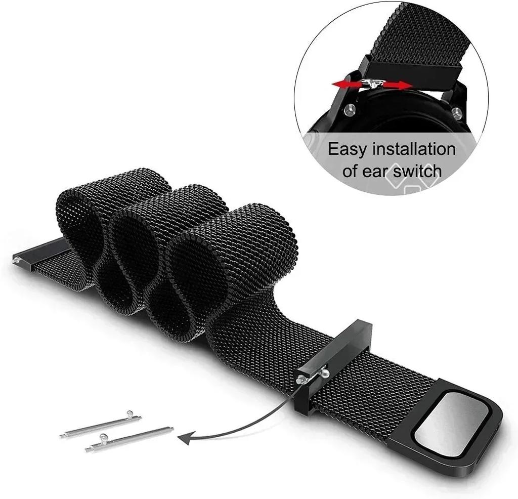 20mm/22mm  Magnetic Milanese Strap for Samsung Galaxy Watch 7 6 5 4 40 44mm Gear S3 Stainless Steel Band for Huawei GT5 Bracelet