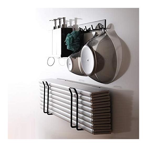 Yamazaki Jitsugyo Tower Magnetic Bath Lid Holder (Folding Black 9943)