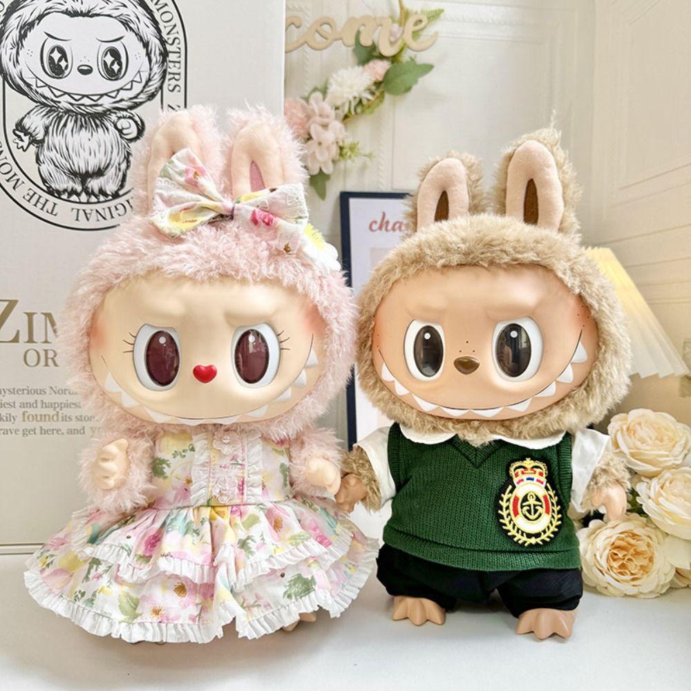 

Flower Dress 38cm Cotton Doll s Clothes with Bowknot Plush Dolls Clothes Dress Diy Game style 1