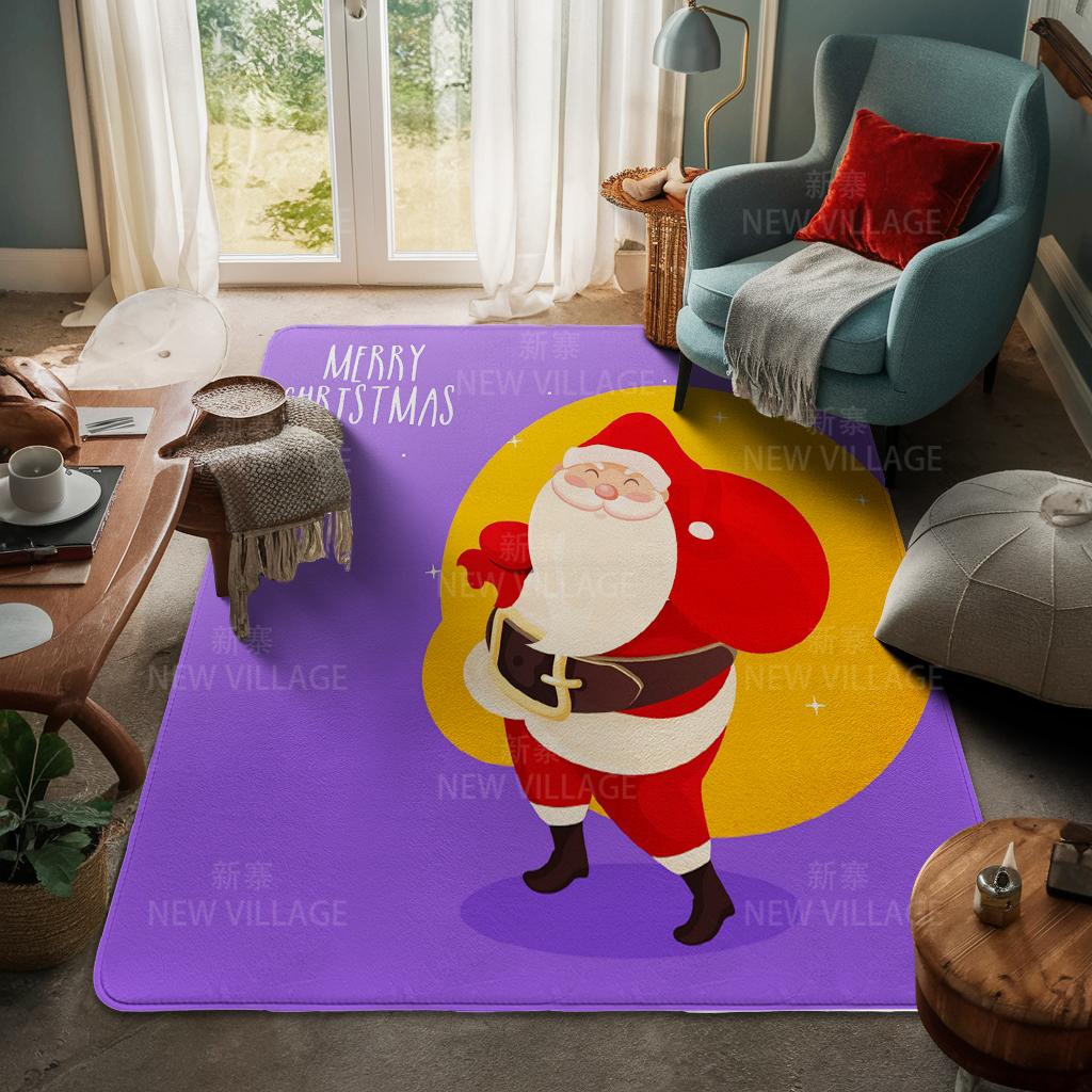 House Entrance Carpet Home Door Mat Living Room Bath Foot Bathroom Non-slip Water Absorption Rugs Bath Merry Christmas Winter
