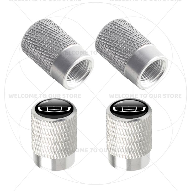 For Geely Auto Emblem Coolray Tugella Monjaro Atlas Pro Okavango 4Pcs Aluminum Car Tire Valve Caps Wheel Stem Air Dust Covers
