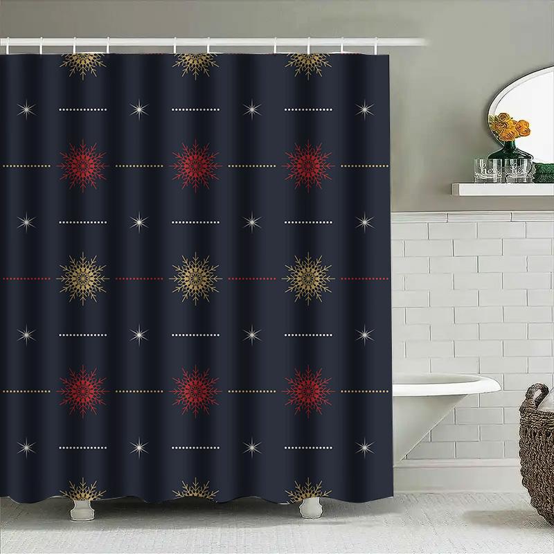 

Elegant Black Shower Curtain With Starburst Design For Bathroom Decor Waterproof Fabric, Includes Rings (59 X 70 Inches) W60H190(CM)-1 Pcs