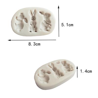 Rabbit Silicone Fondant Mold Bunny Chocolate Gumpaste Mold Cake Decorating Tool