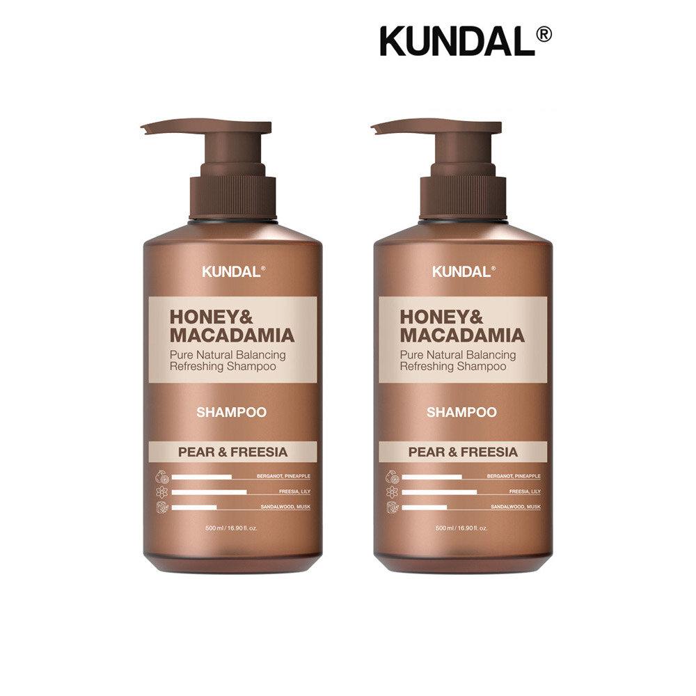 KUNDAL Honey & Macadamia Nature Shampoo Pear & Freesia 500ml x2