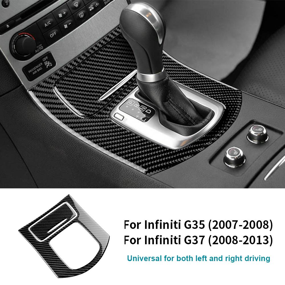 Carbon Fiber Modified For Infiniti G35 G37 2007-2013 Car Gear Shift Panel Cover Trim Frame Decoration Auto Interior Accessories
