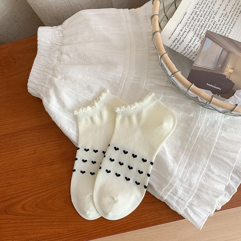 

Женские короткие носки, летние тонкие хлопковые носки, бесшовные, дезодорирующие, влагоотводящие, милые весенне-осенние кружевные короткие носки 1 pair