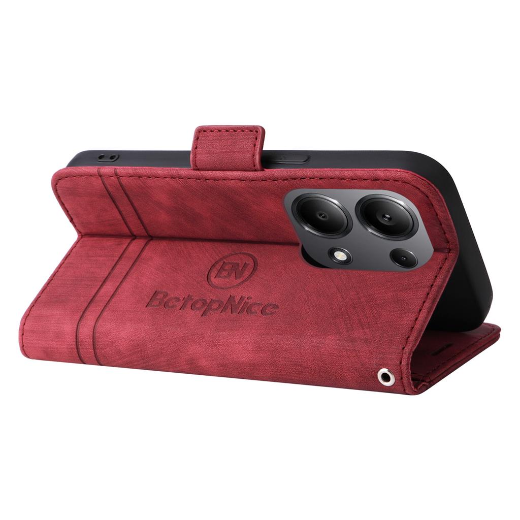BETOPNICE 001 for Xiaomi Redmi Note 14S 4G/Note 13 Pro 4G/Poco M6 Pro 4G Case with Hand Strap Leather Wallet Cover