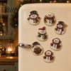 DIY Refrigerator Magnets 6Pcs Faux Pearl Painting Fridge Magnet, Santa Snowman Stocking Tree Office Decorative Gingerbread Snowflake Handmade