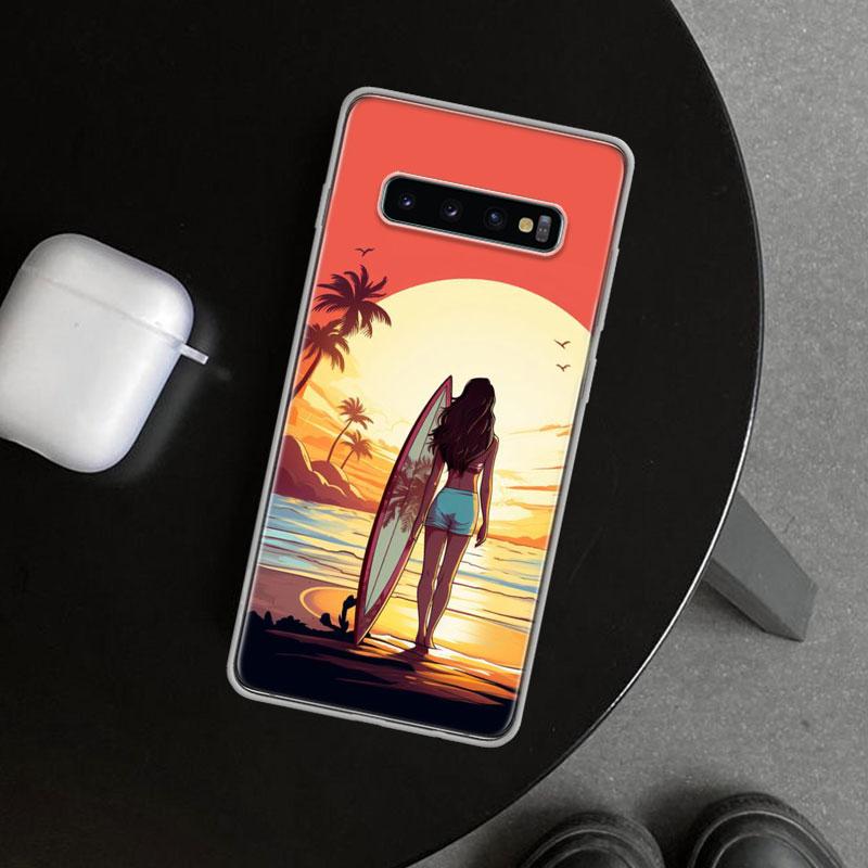 Surf Board Aesthetic Phone Case Cover for Samsung Galaxy S26 S25 Edge S24 S23 Ultra S22 Plus S21 FE S20 + Art Customized Fundas