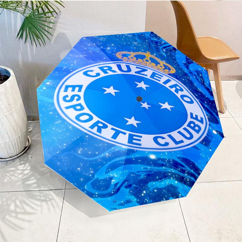 Cru-zeiro Esporte Club Crest Printed Automatic Umbrella, 8-Frame for Travel, camping, Casual Umbrella, Essential Gift for  for family and friends