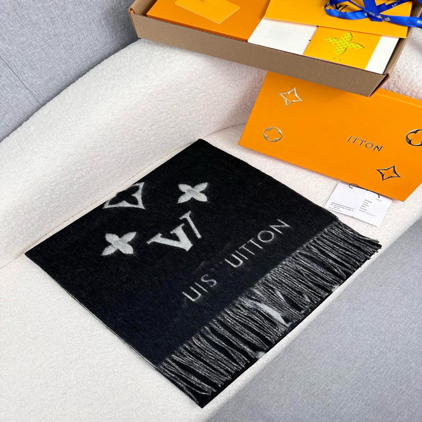 Двусторонний кашемировый шарф с NFC-чипом, 180x45 см, роскошный шарф с принтом букв в подарочной коробке, теплый и мягкий зимний шарф для мужчин и женщин